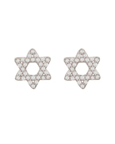 Suzy Levian 14k 0.13 Ct. Tw. Diamond Star Of David Studs In Metallic
