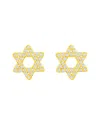 Suzy Levian 14k Yellow Gold .13 Cttw Diamond Pave Star Of David Stud Earrings In Gold
