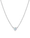 Suzy Levian 14k Yellow Gold 0.15 Ct Tdw Bezel Diamond Solitaire Necklace