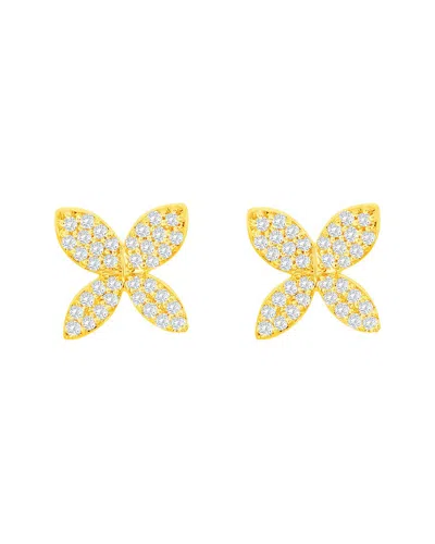 Suzy Levian 14k 0.15 Ct. Tw. Diamond Marquise Flower Studs In Gold