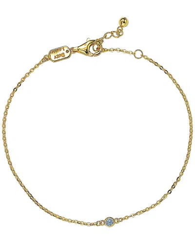 Suzy Levian 14k 0.15 Ct. Tw. Diamond Solitaire Station Bracelet In White