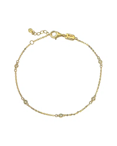 Suzy Levian 14k 0.15 Ct. Tw. Diamond Station Bracelet