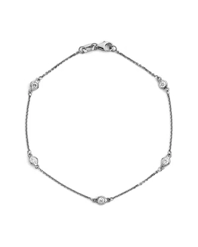 Suzy Levian 14k 0.15 Ct. Tw. Diamond Station Bracelet In White