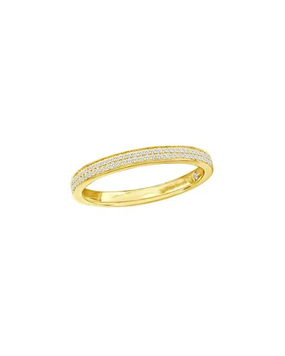 Suzy Levian 14k 0.16 Ct. Tw. Diamond Two Row Half Eternity Ring In Gold