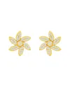 Suzy Levian 14k Rose Gold .20 Cttw Diamond Pave Curved Flower Stud Earrings