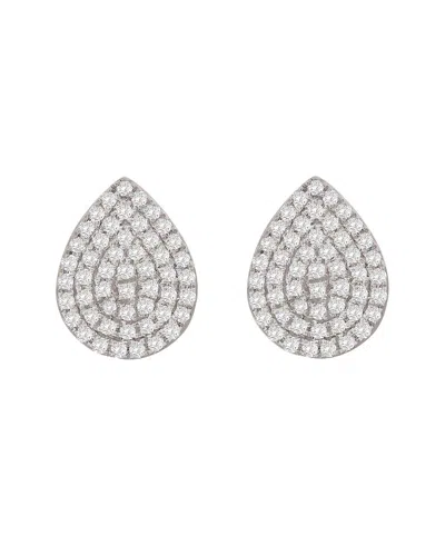 Suzy Levian 14k 0.20 Ct. Tw. Diamond Pear Studs In Metallic