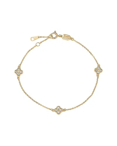 Suzy Levian 14k 0.24 Ct. Tw. Diamond Station Bracelet In Gold
