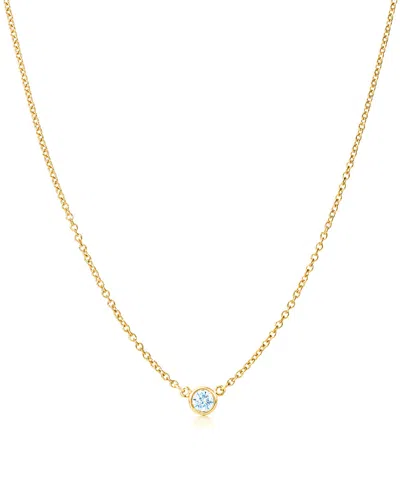 Suzy Levian 14k 0.25 Ct. Diamond Solitaire Necklace In Gold