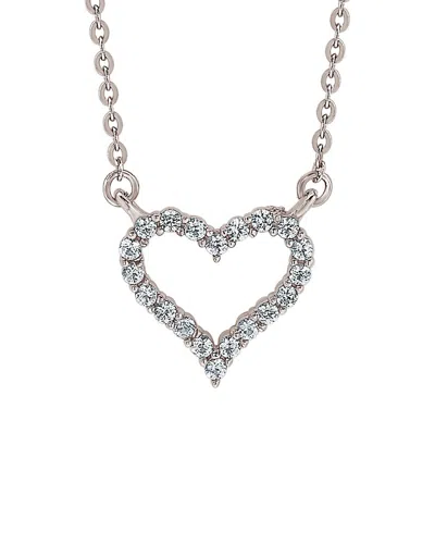 Suzy Levian 14k 0.25 Ct. Tw. Diamond Heart Necklace In White