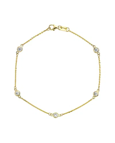 Suzy Levian 14k 0.25 Ct. Tw. Diamond Station Bracelet In Gold