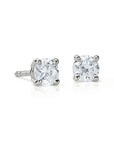Suzy Levian 14k 0.25 Ct. Tw. Diamond Studs In Orange
