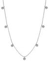 Suzy Levian 14k White Gold .30cttw Diamond Flower Station Necklace