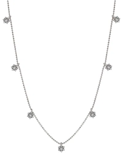 Suzy Levian 14k 0.30 Ct. Tw. Diamond Flower Station Necklace