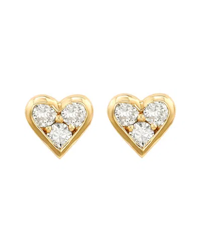 Suzy Levian 14k 0.30 Ct. Tw. Diamond Heart Studs