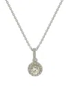 Suzy Levian 14k White Gold .35 Cttw Diamond Halo Pendant