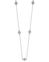Suzy Levian 14k 0.40 Ct. Tw. Diamond Clover By The Yard Necklace