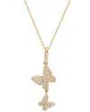 Suzy Levian 14k Rose Gold 0.40 Ct. Tw. Diamond Double Butterfly Necklace