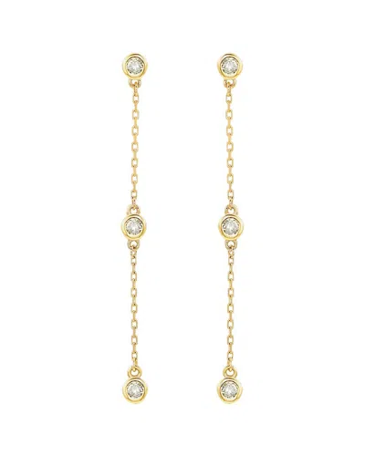 Suzy Levian 14k 0.40 Ct. Tw. Diamond Station Earrings In Gold