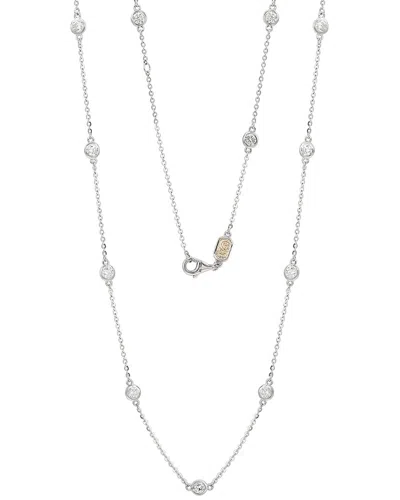 Suzy Levian 14k 0.50 Ct. Tw. Diamond Station Necklace In Metallic