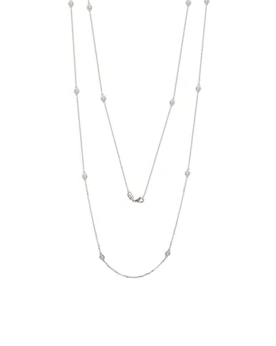Suzy Levian 14k 0.60 Ct. Tw. Station Necklace In Silver