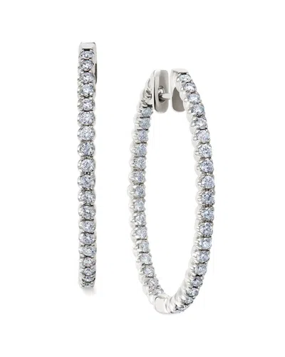 Suzy Levian 14k 1.00 Ct. Tw. Diamond Hoops In White