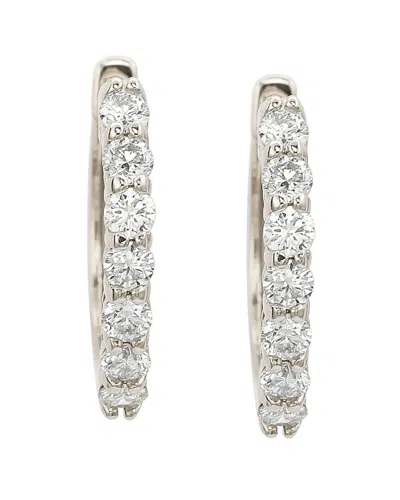 Suzy Levian 14k 1.00 Ct. Tw. Diamond Huggie Earrings In White