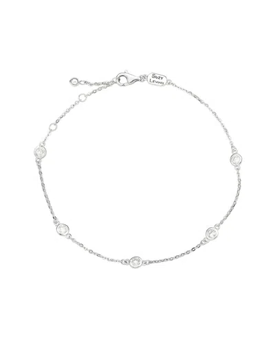 Suzy Levian 14k 1.00 Ct. Tw. Diamond Station Bracelet In Metallic