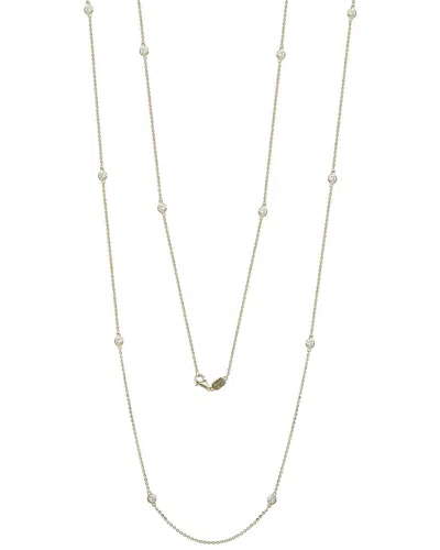 Suzy Levian 14k 2.00 Ct. Tw. Diamond Station Necklace In Brown