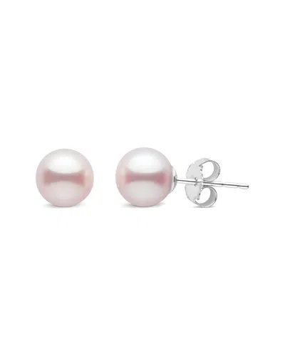 Suzy Levian 14k 7mm Pearl Studs In Pink