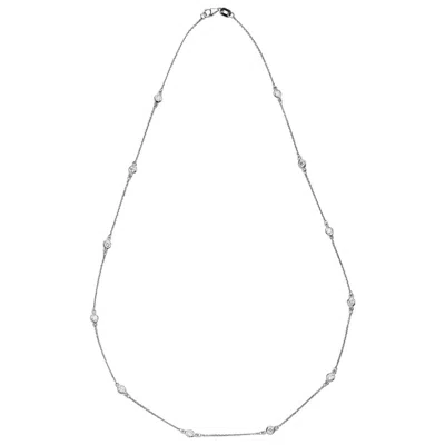 Pre-owned Suzy Levian 14k Gold 0.40 Carat Diamond By The Yard Station Necklace In Multi