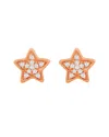 Suzy Levian 14k Rose Gold .06 Cttw Pave Diamond Star Stud Earrings