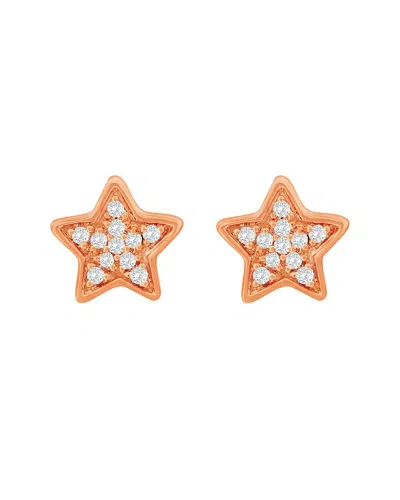 Suzy Levian 14k Rose Gold 0.06 Ct. Tw. Diamond Star Studs