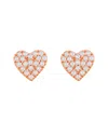 Suzy Levian 14k Rose Gold 0.09 Ct. Tw. Diamond Heart Earrings