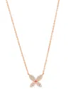 Suzy Levian 14k Rose Gold 0.09 Ct. Tw. Diamond Marquise Flower Necklace