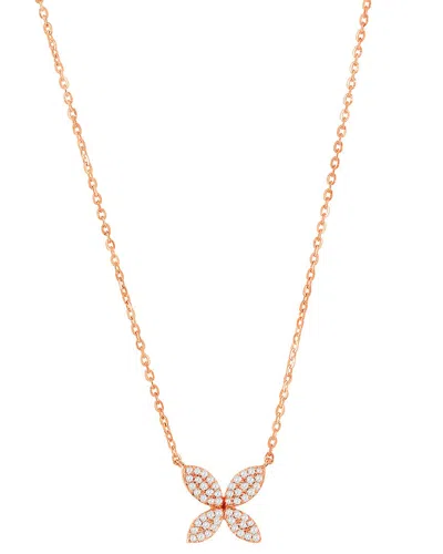Suzy Levian 14k Rose Gold 0.09 Ct. Tw. Diamond Marquise Flower Necklace