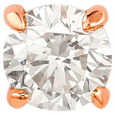 Pre-owned Suzy Levian 14k Rose Gold 0.10 Ct. Tw. Diamond Stud Earring In Red