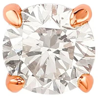 Pre-owned Suzy Levian 14k Rose Gold 0.11 Ct. Tw. Diamond Stud Earring In Red