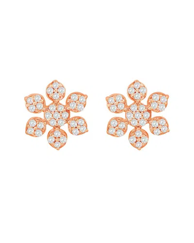 Suzy Levian 14k Rose Gold 0.13 Ct. Tw. Diamond Snowflake Earrings