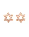 Suzy Levian 14k Yellow Gold .13 Cttw Diamond Pave Star Of David Stud Earrings In Gold
