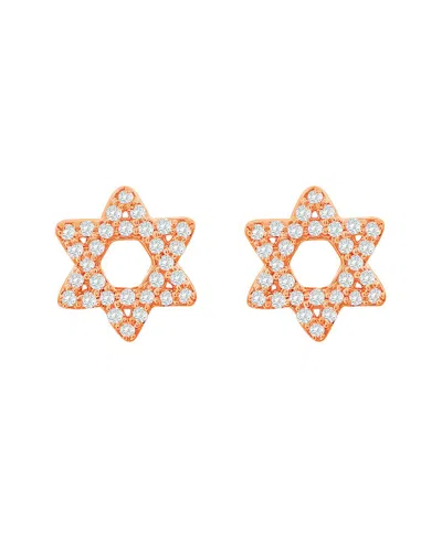 Suzy Levian 14k Rose Gold 0.13 Ct. Tw. Diamond Star Of David Studs