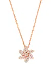 Suzy Levian 14k Rose Gold 0.14 Ct. Tw. Diamond Curved Flower Necklace