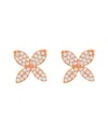 Suzy Levian 14k Yellow Gold .15 Cttw Diamond Pave Marquise Flower Stud Earrings In Gold