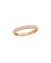 Suzy Levian 14k Rose Gold 0.16 Ct. Tw. Diamond Two Row Half Eternity Ring