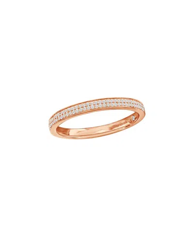 Suzy Levian 14k Rose Gold 0.16 Ct. Tw. Diamond Two Row Half Eternity Ring