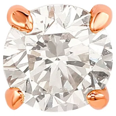 Pre-owned Suzy Levian 14k Rose Gold 0.17 Ct. Tw. Diamond Stud Earring In Red