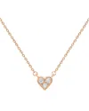 Suzy Levian 14k Rose Gold 0.18 Ct. Tw. Diamond Small Heart Pendant Necklace