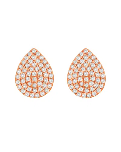 Suzy Levian 14k Yellow Gold .20 Cttw Diamond Pave Pear Shape Stud Earrings