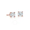 Suzy Levian 14k Rose Gold 0.20 Ct. Tw. Diamond Studs In White