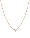 Suzy Levian 14k Rose Gold 0.25 Ct. Diamond Solitaire Necklace
