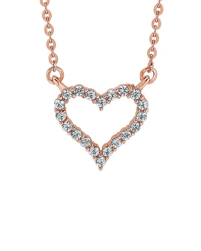 Suzy Levian 14k Rose Gold 0.25 Ct. Tw. Diamond Heart Necklace